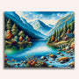 Paint by Numbers - House on the mountain lake