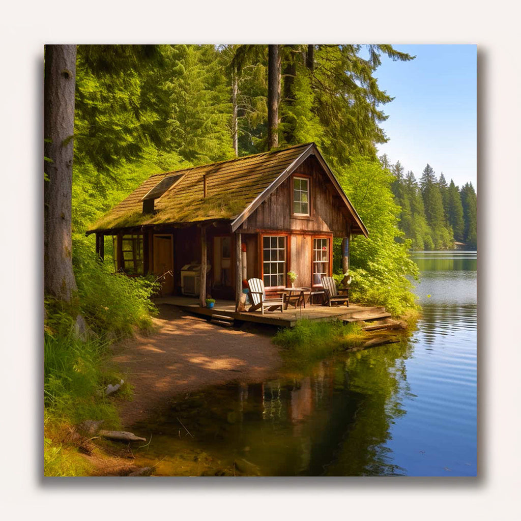 Paint by Numbers - House on the lake shore