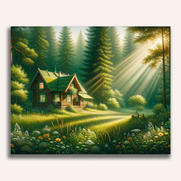 Paint by Numbers - House in a Forest Meadow