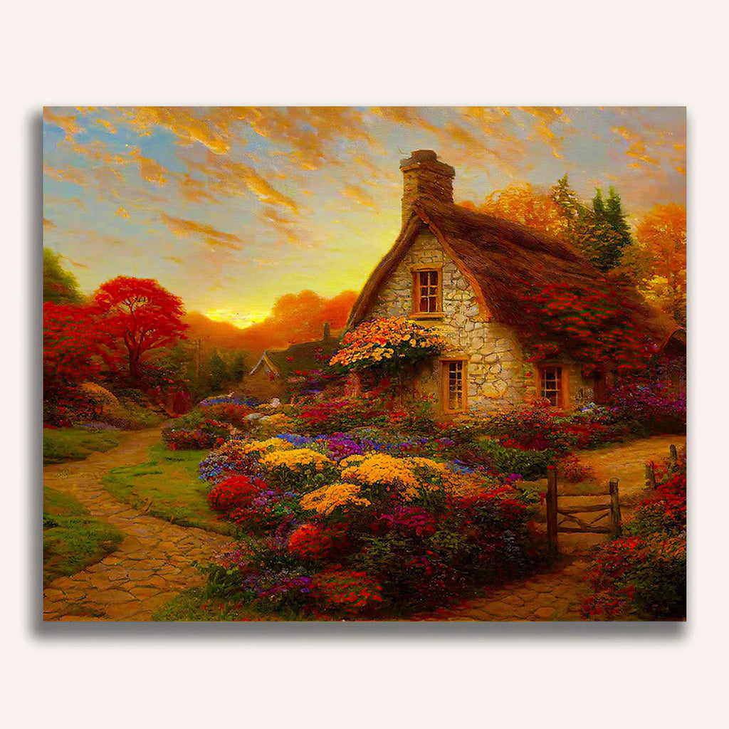 Paint by Numbers - Cottage in the sunset