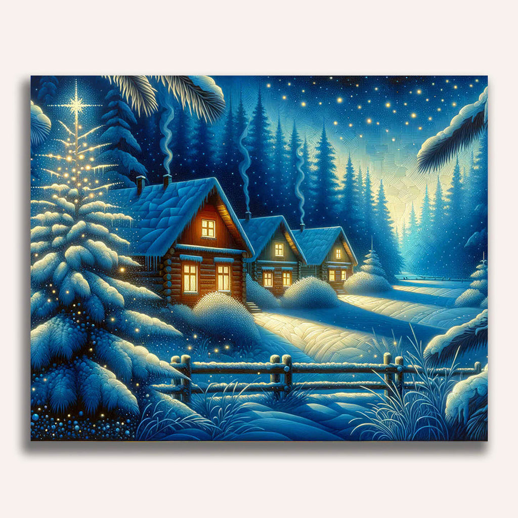 Paint by Numbers - House in winter forest