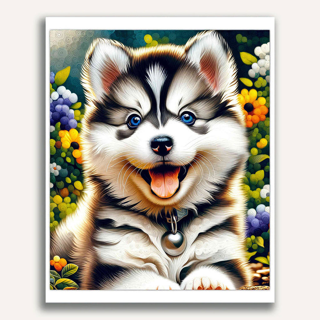 Paint by Numbers - Husky Puppy Pleasure