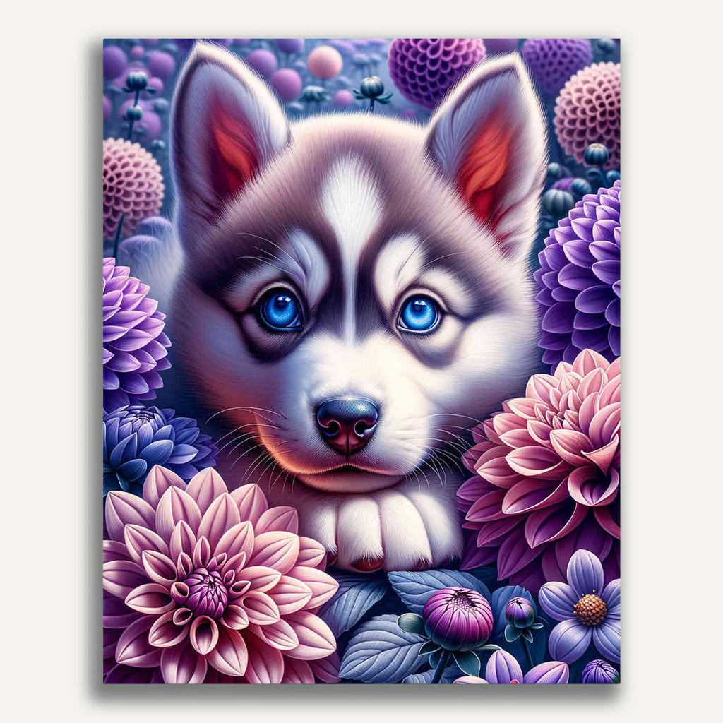 Paint by Numbers - Husky, puppy