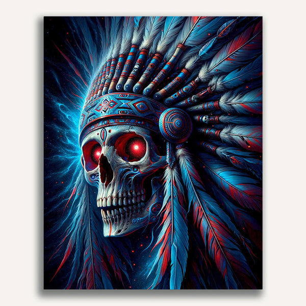 Paint by Numbers - Indian, skull
