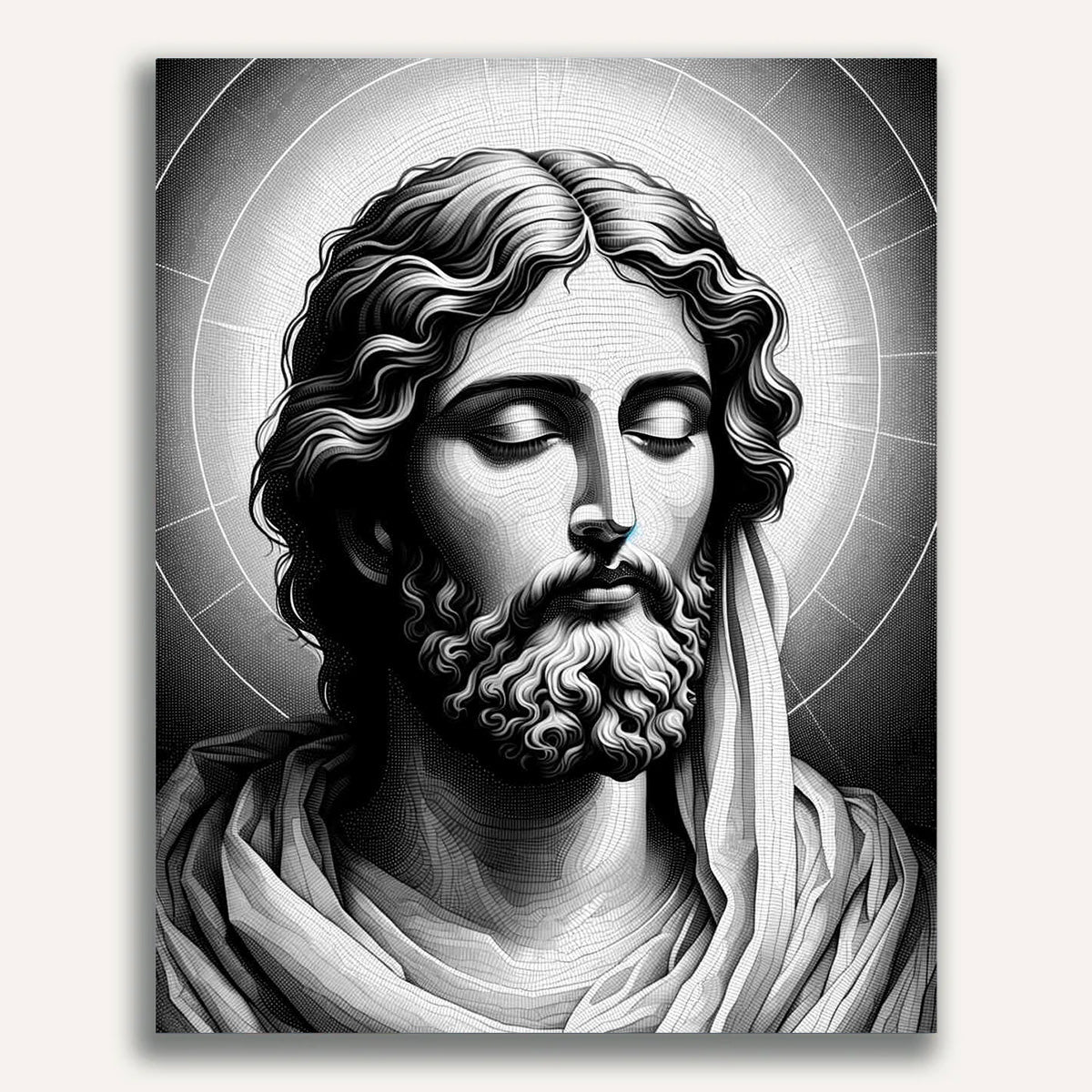 Paint by Numbers - Jesus in black and white