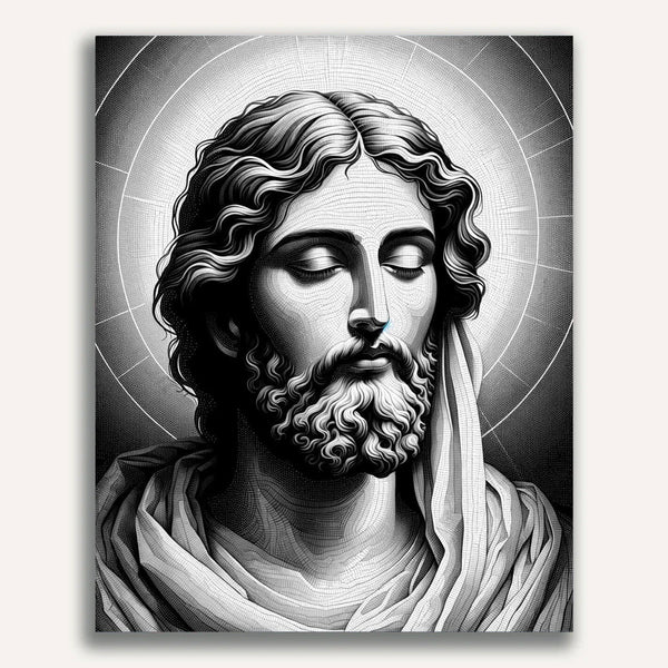Paint by Numbers - Jesus in black and white