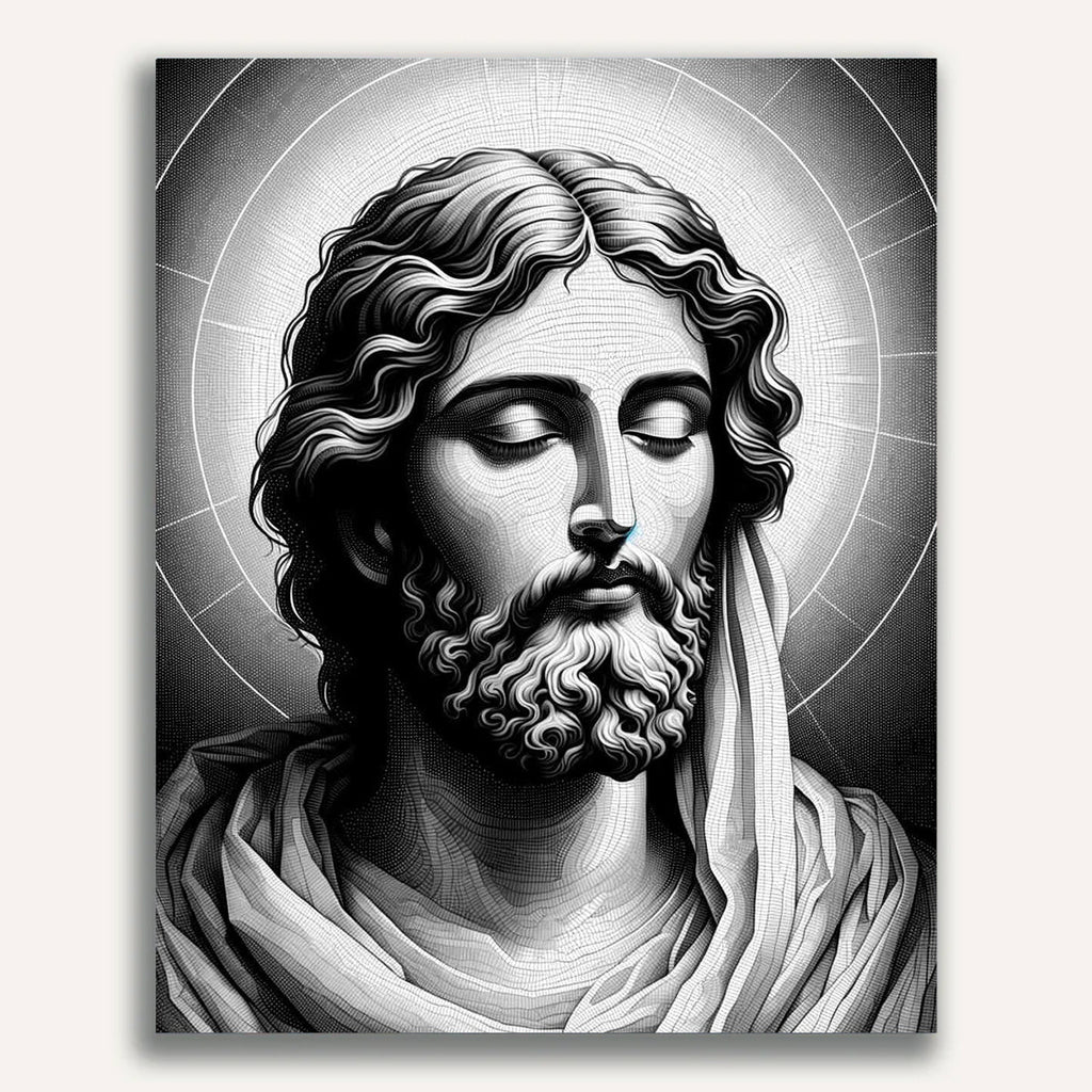 Paint by Numbers - Jesus in black and white