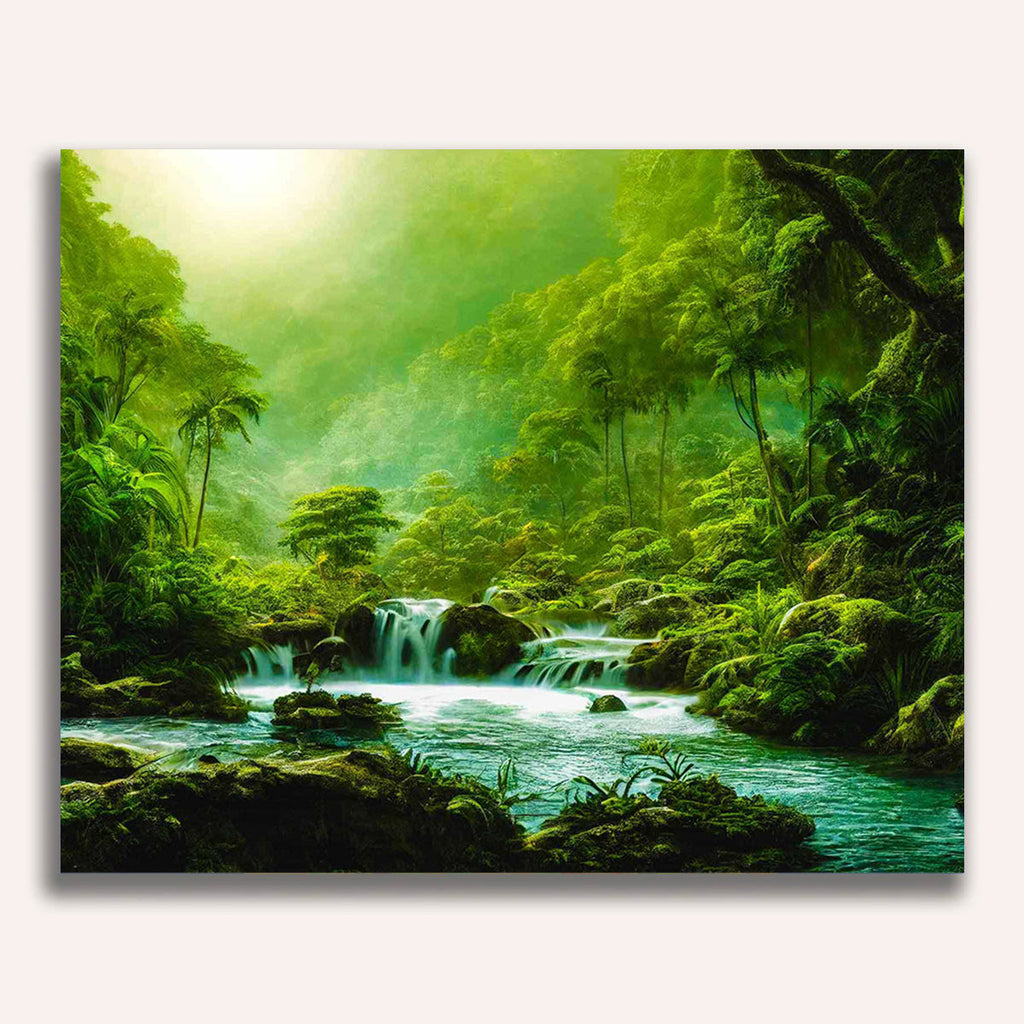 Paint by Numbers - Jungle waterfall