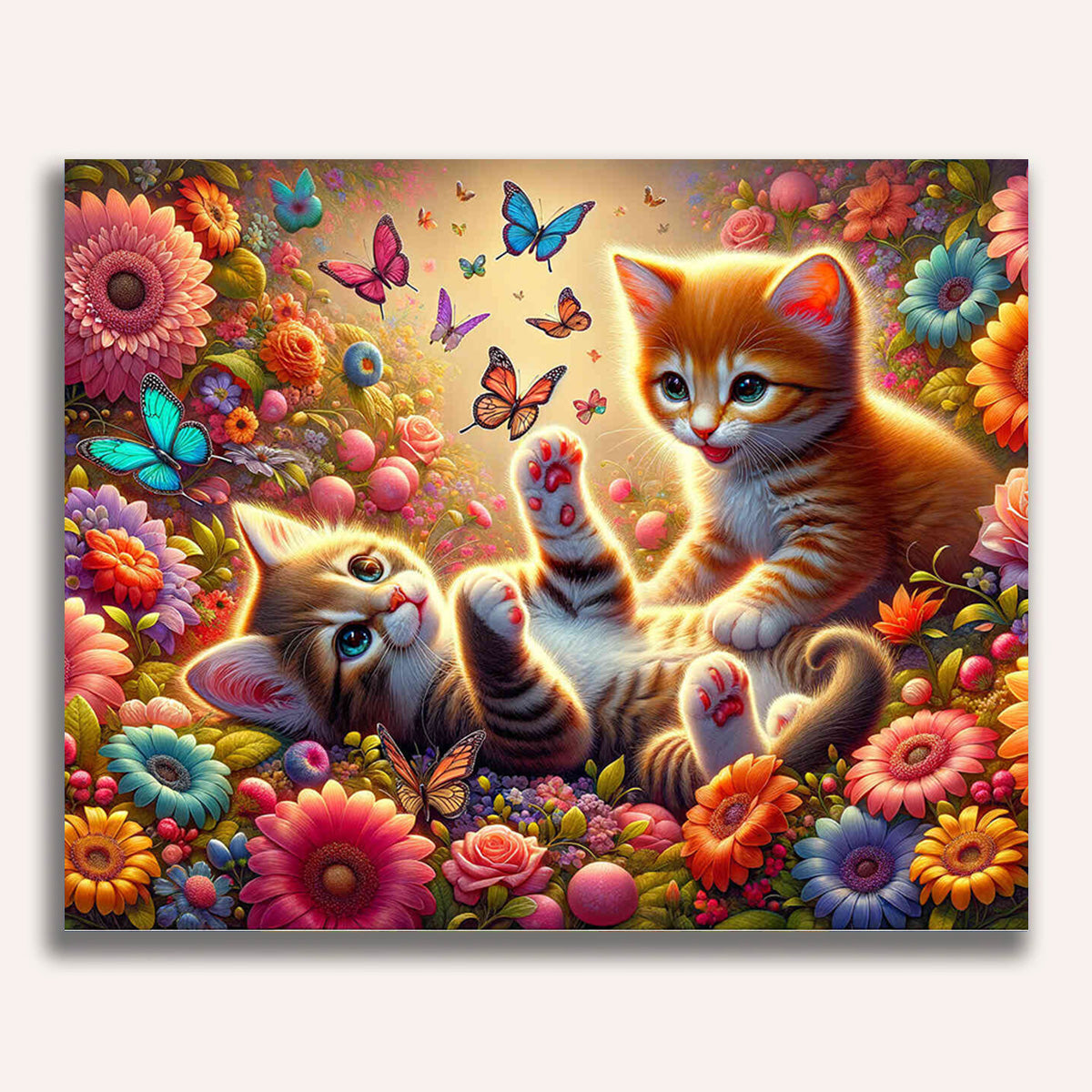 Paint by Numbers - Kitten catch butterfly