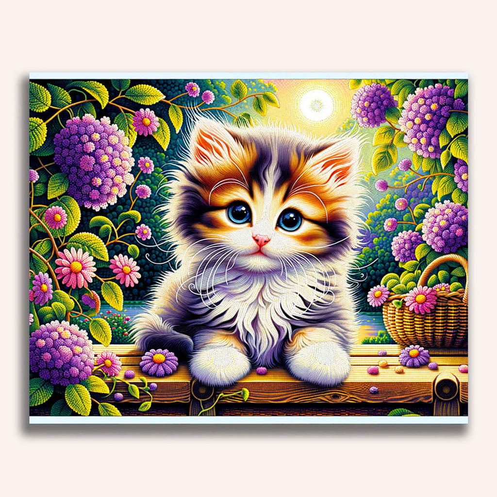 Paint by Numbers - Kitten on bench