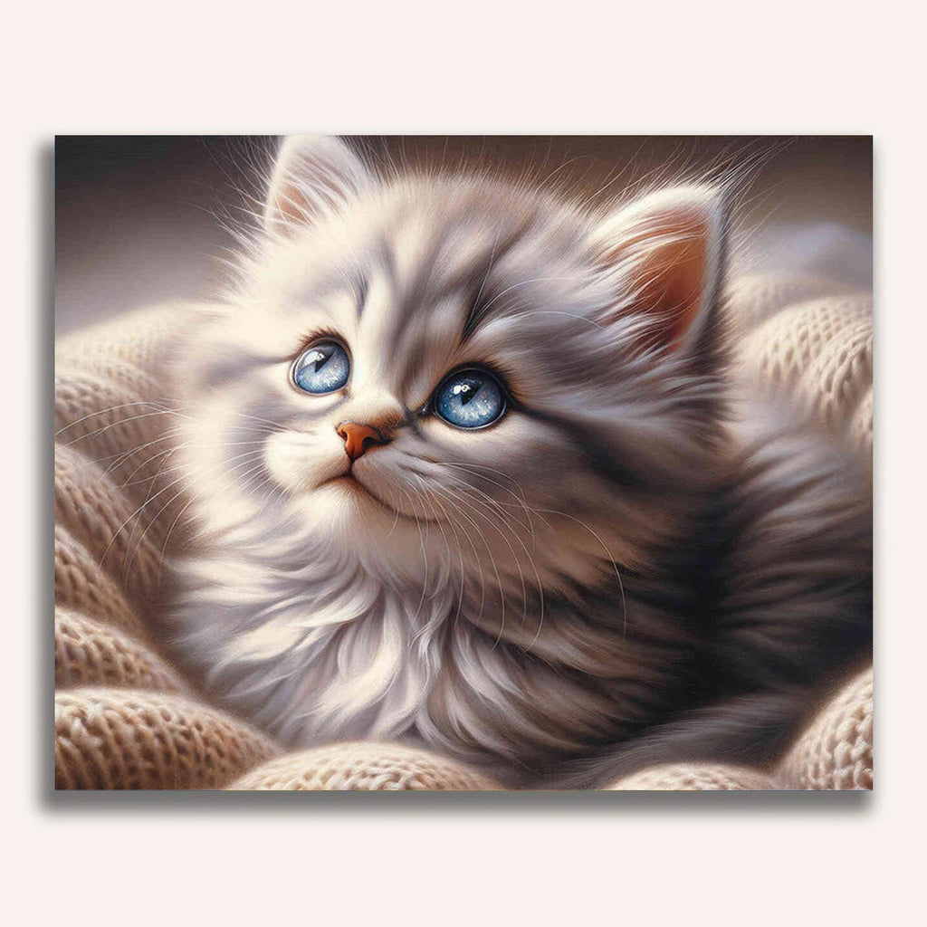 Paint by Numbers - Kitten with blue eyes