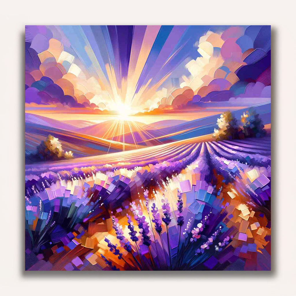 Paint by Numbers - Lavender Field with Sunbeams