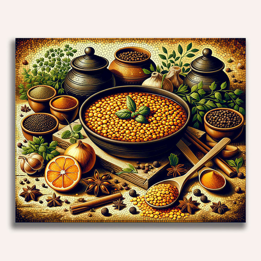 Paint by Numbers - Lentil dish and spices