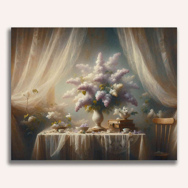 Paint by Numbers - Lilac bouquet, curtain