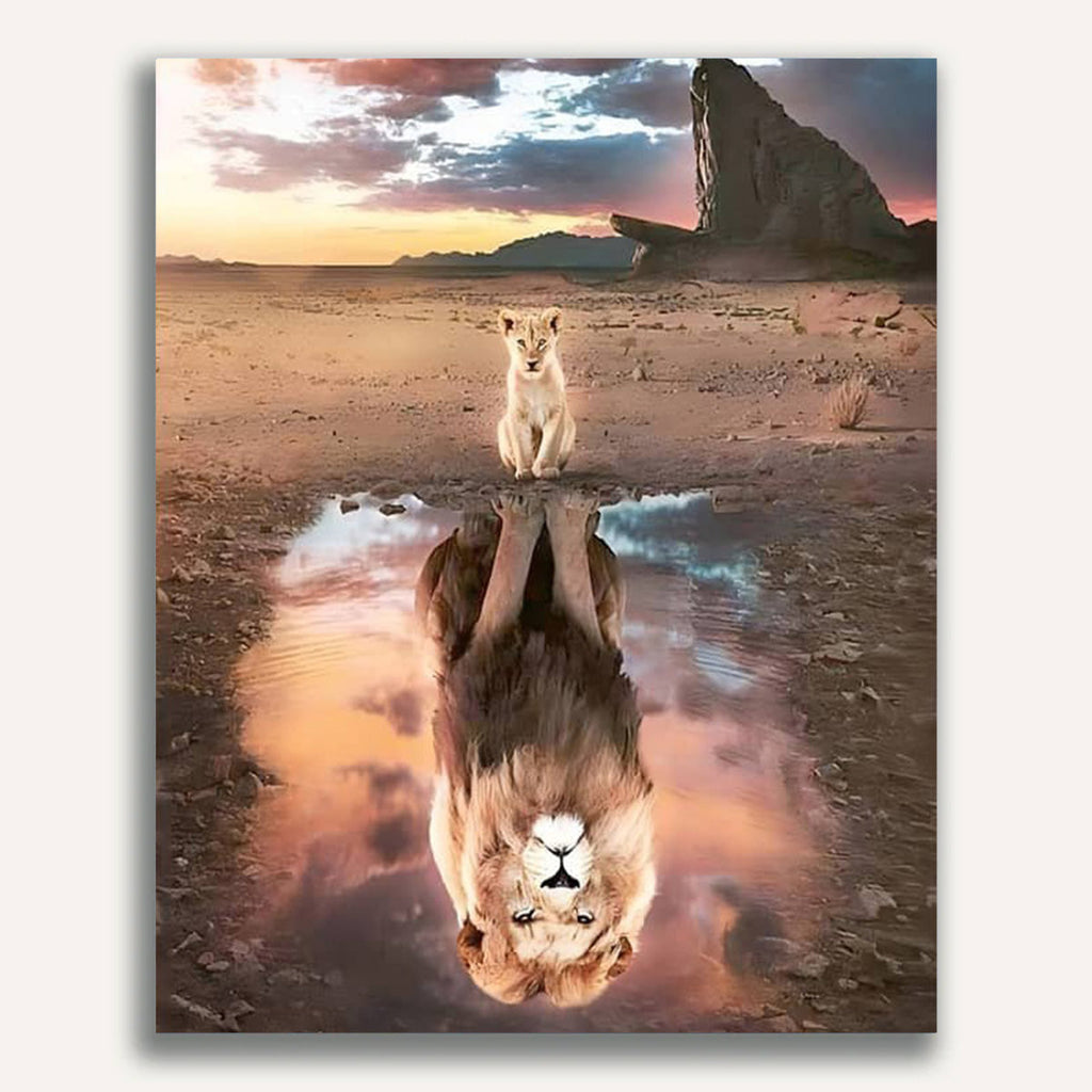 Paint by Numbers - Little lion, mirror image