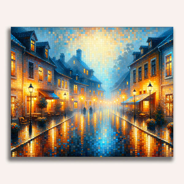 Paint by Numbers - Small rainy city