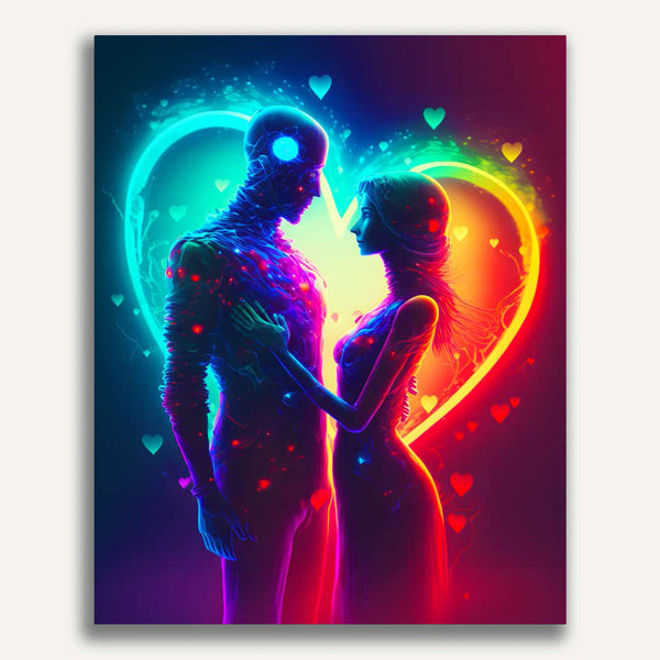 Paint by Numbers - Lovers with heart
