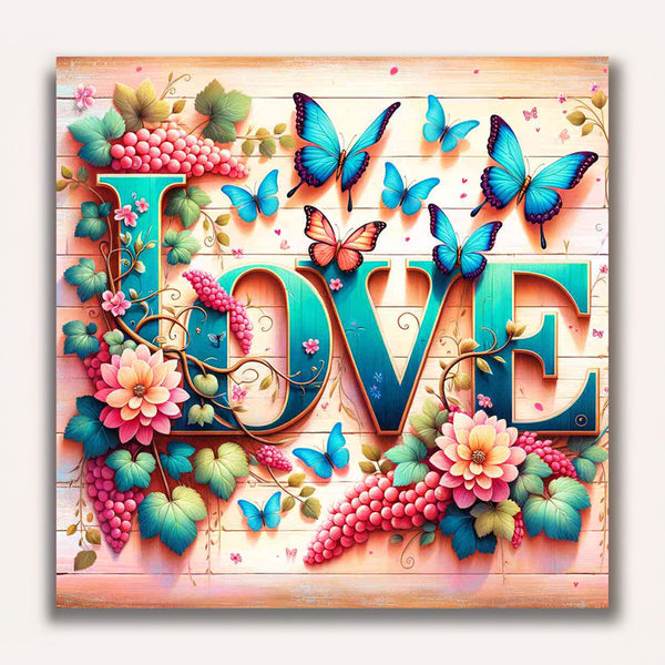 Paint by Numbers - Love Tendril with Butterflies