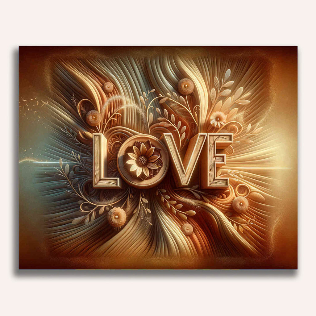 Paint by Numbers - Love, wood look