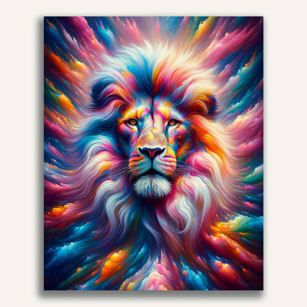 Paint by Numbers - Lion in colorful