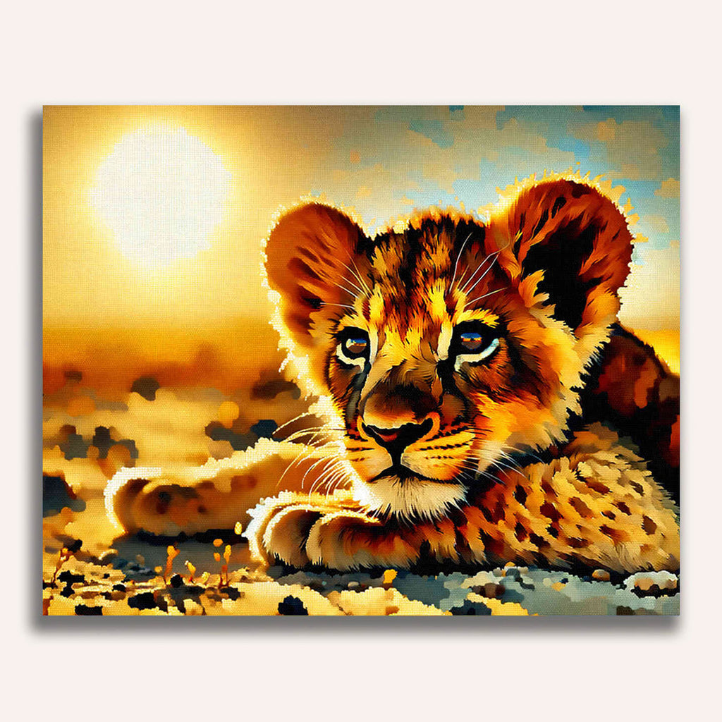 Paint by Numbers - Lion cub in the sun