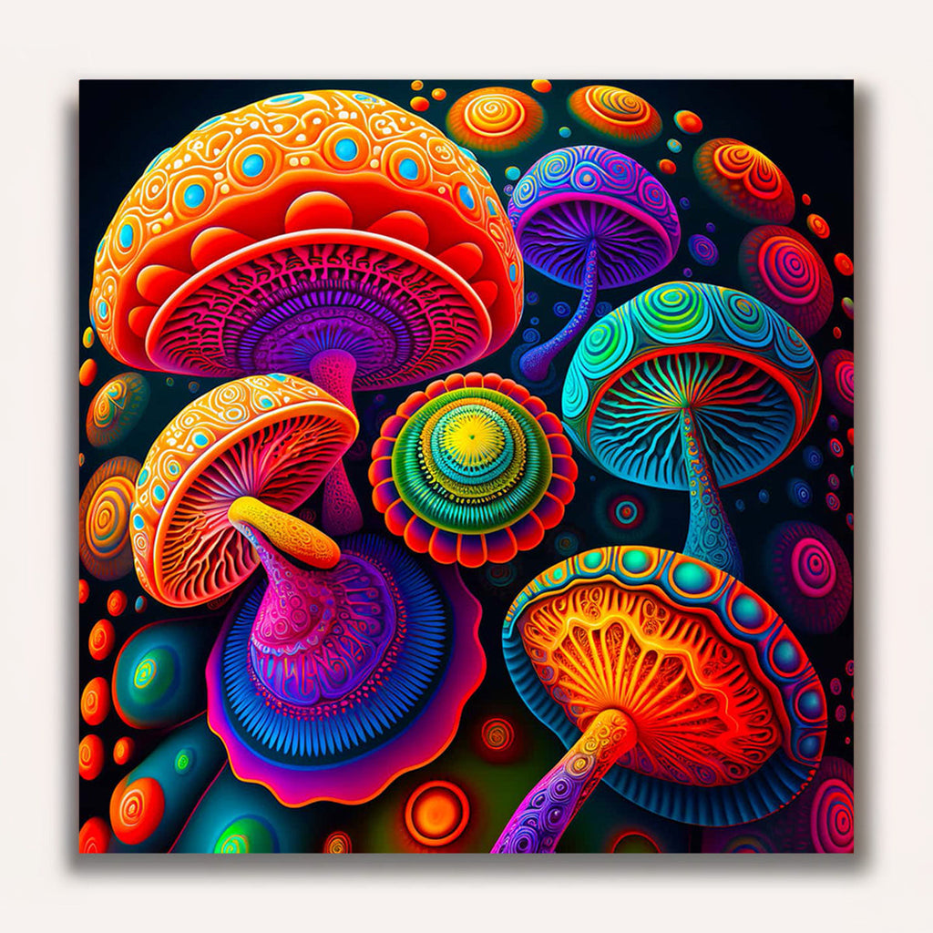 Paint by Numbers - Magic Mushrooms Abstract