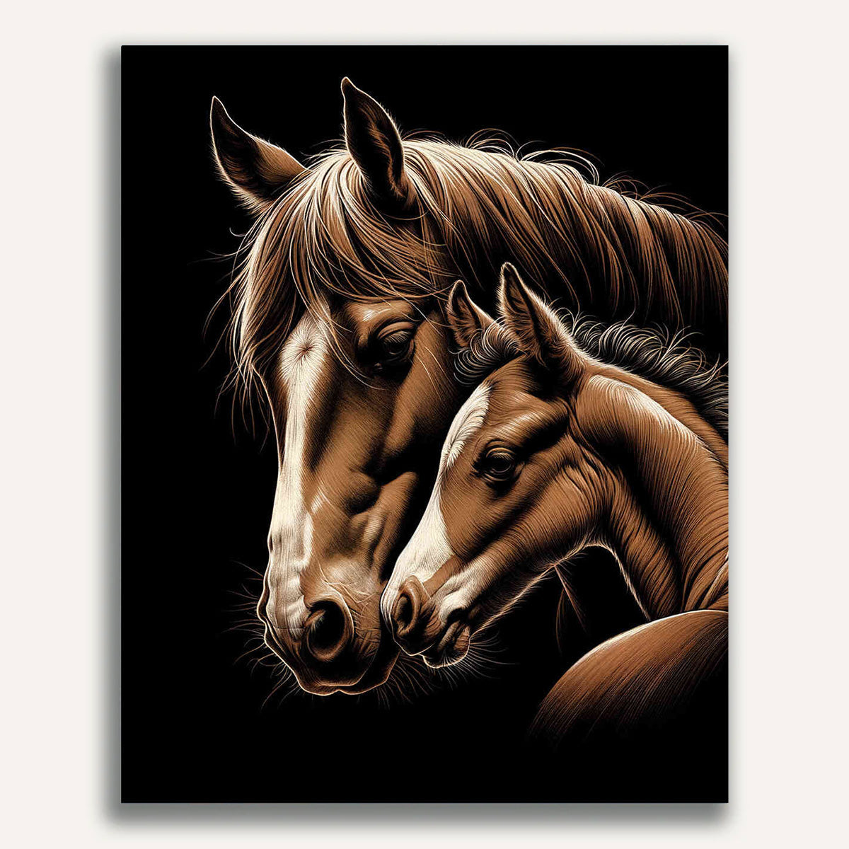 Paint by Numbers - Mare with foal