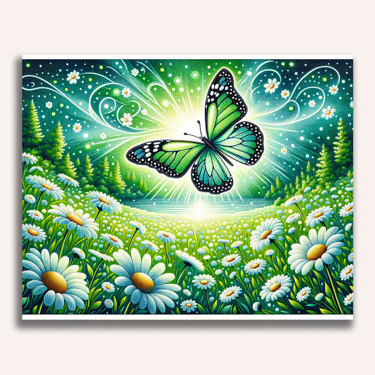 Paint by Numbers - Marguerite meadow, butterfly