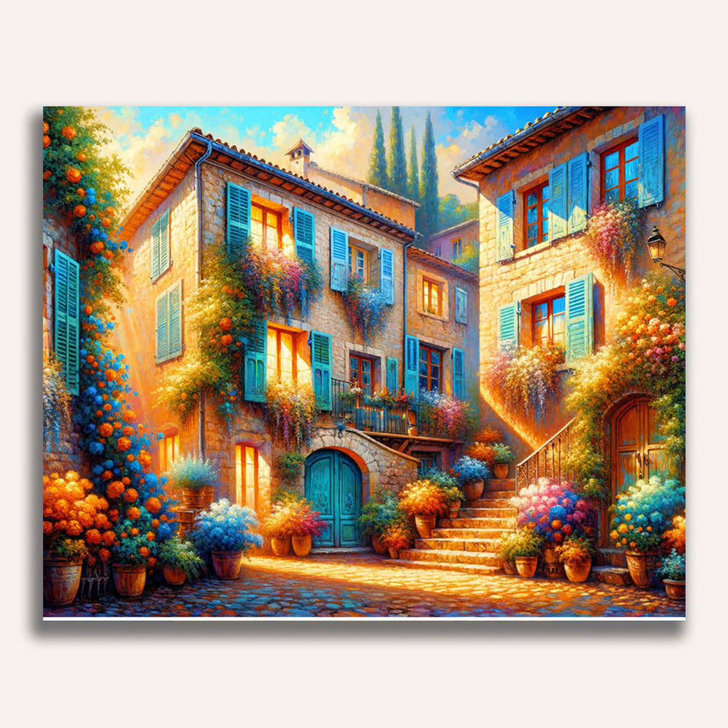 Paint by Numbers - Mediterranean village