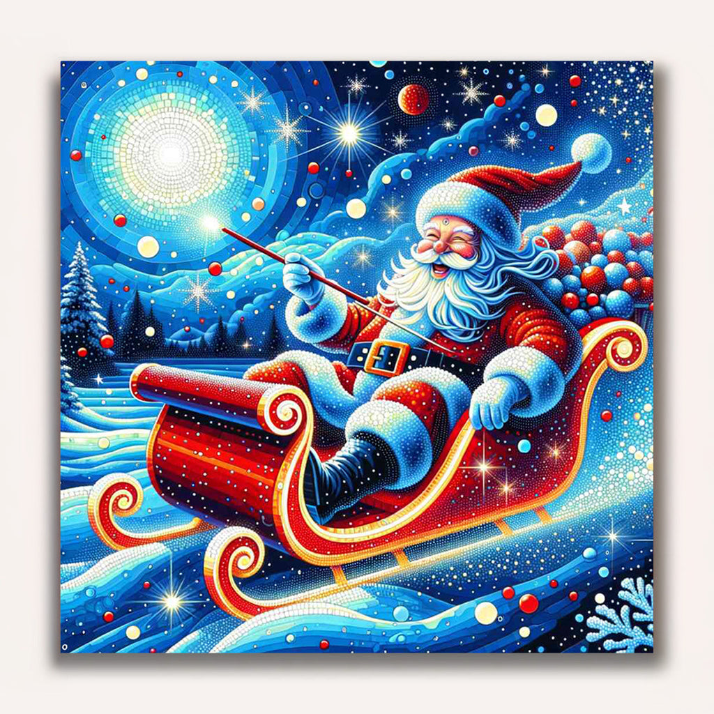 Paint by Numbers - Merry Christmas Santa in Sleigh