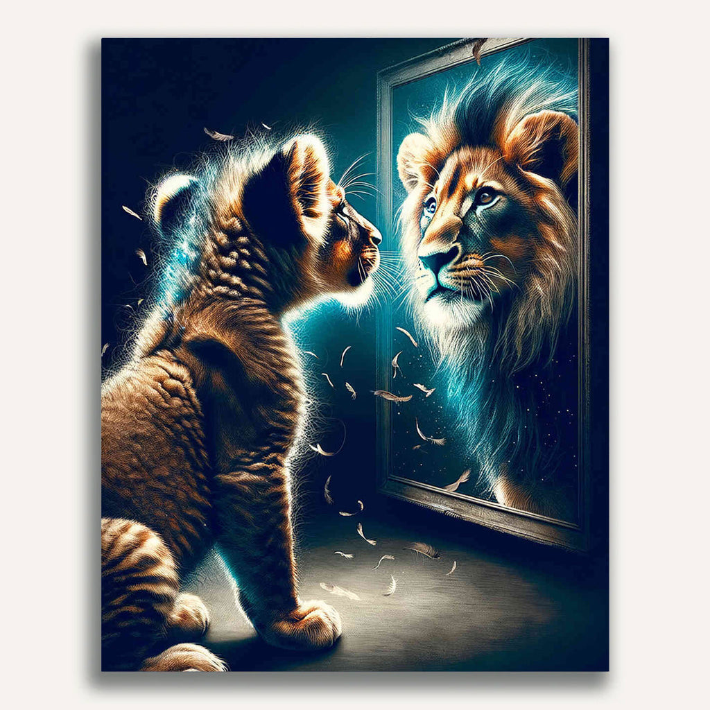 Paint by Numbers - Mirror image lion
