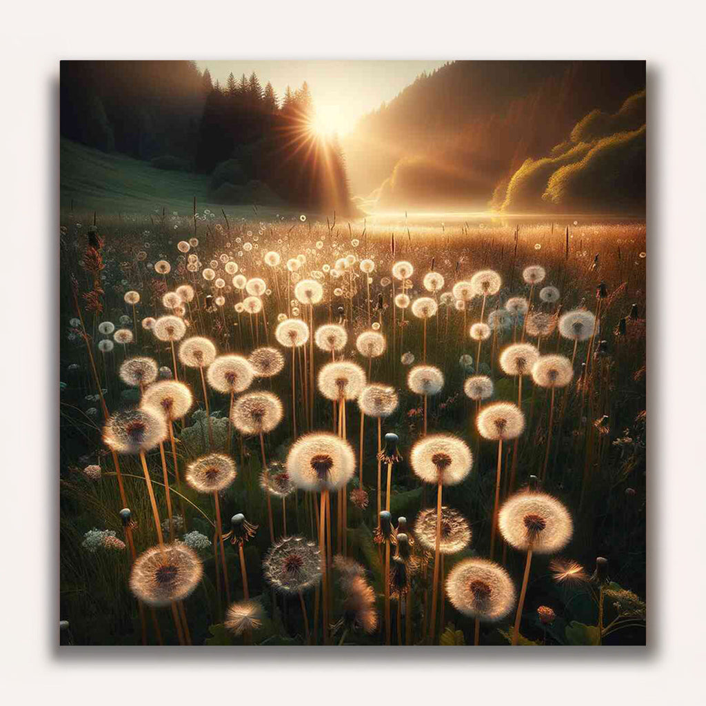 Paint by Numbers - Morning light over the sea of dandelions
