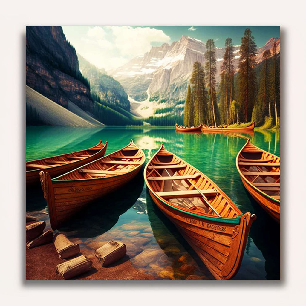 Paint by Numbers - Mountain lake boat tour