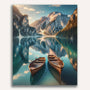 Paint by Numbers - Mountain lake with boats