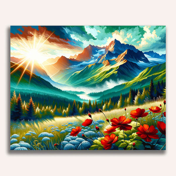 Paint by Numbers - Mountain landscape