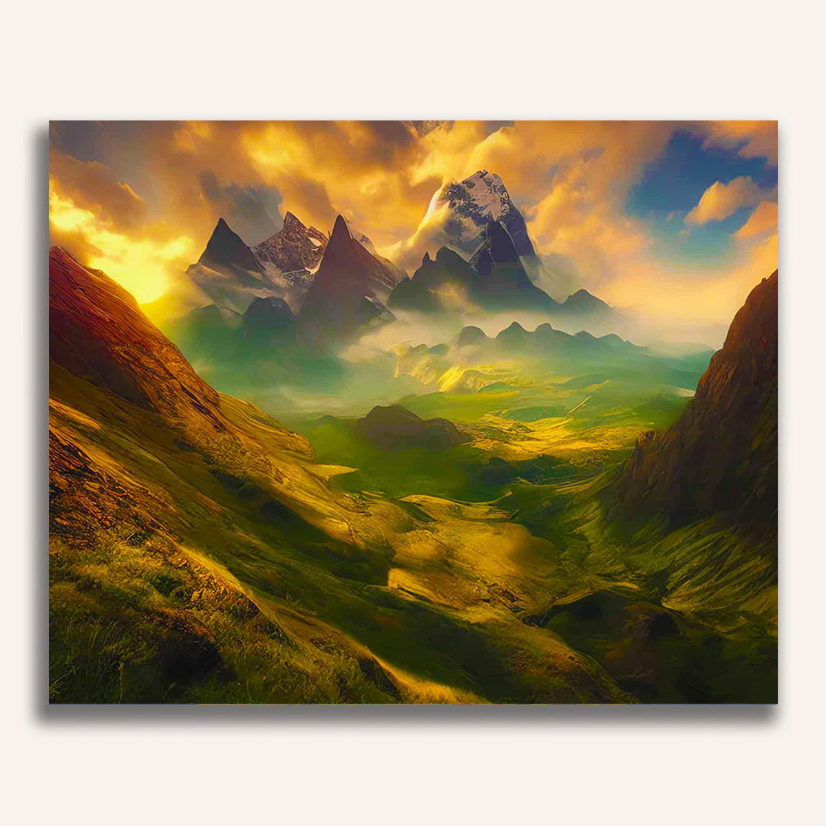 Paint by Numbers - Mountains and clouds