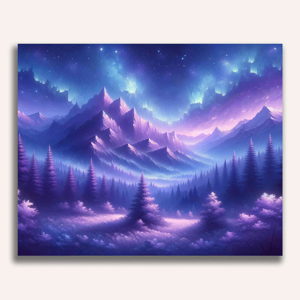 Paint by Numbers - Mountains in purple