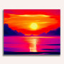 Paint by Numbers - Mountains sea and sunrise