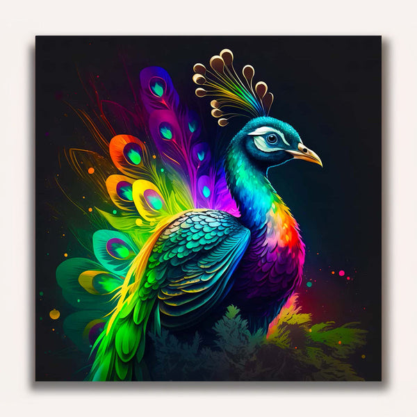 Paint by Numbers - Neon peacock