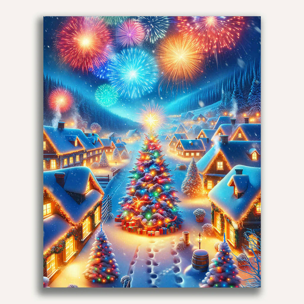 Paint by Numbers - New Year's Eve, Winter Village