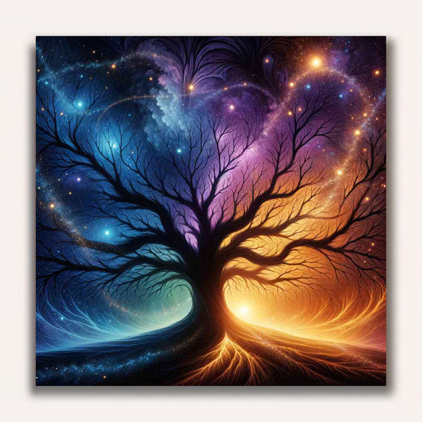 Paint by Numbers - Night Tree Outline