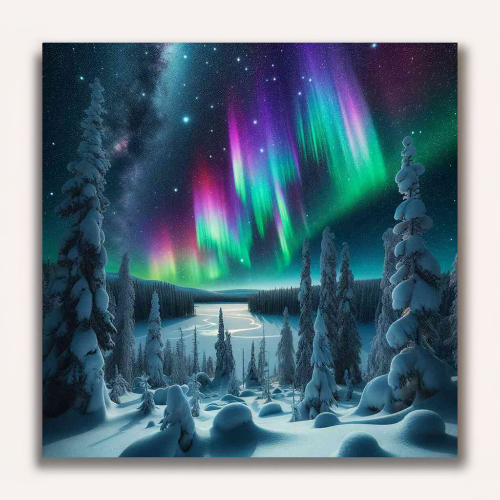 Paint by Numbers - Northern Lights of the Mystery Forest