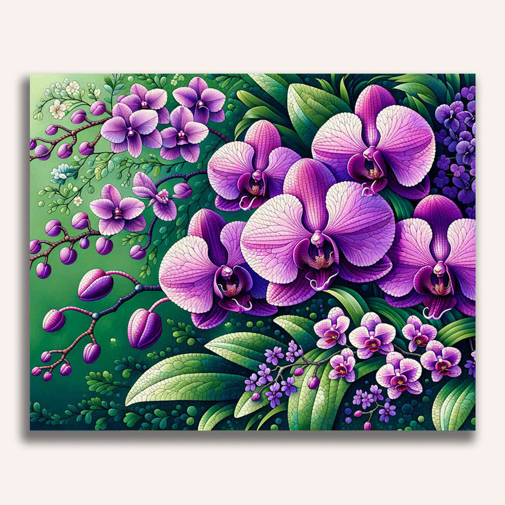 Paint by Numbers - Orchid flower, purple