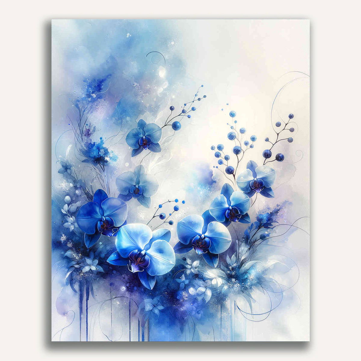Paint by Numbers - Orchid blooms blue