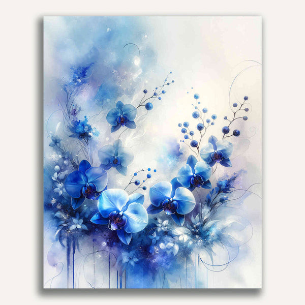 Paint by Numbers - Orchid blooms blue
