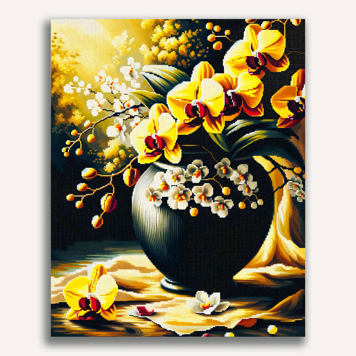 Paint by Numbers - Orchid, yellow in vase