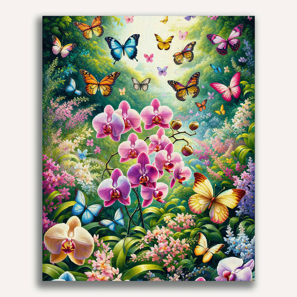 Paint by Numbers - Orchids Butterflies