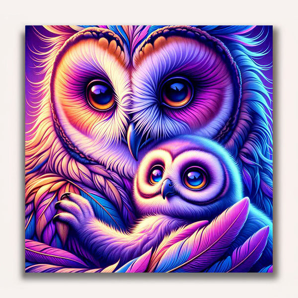 Paint by Numbers - Owl Mother and Child