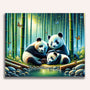 Paint by Numbers - Panda family, tree trunks