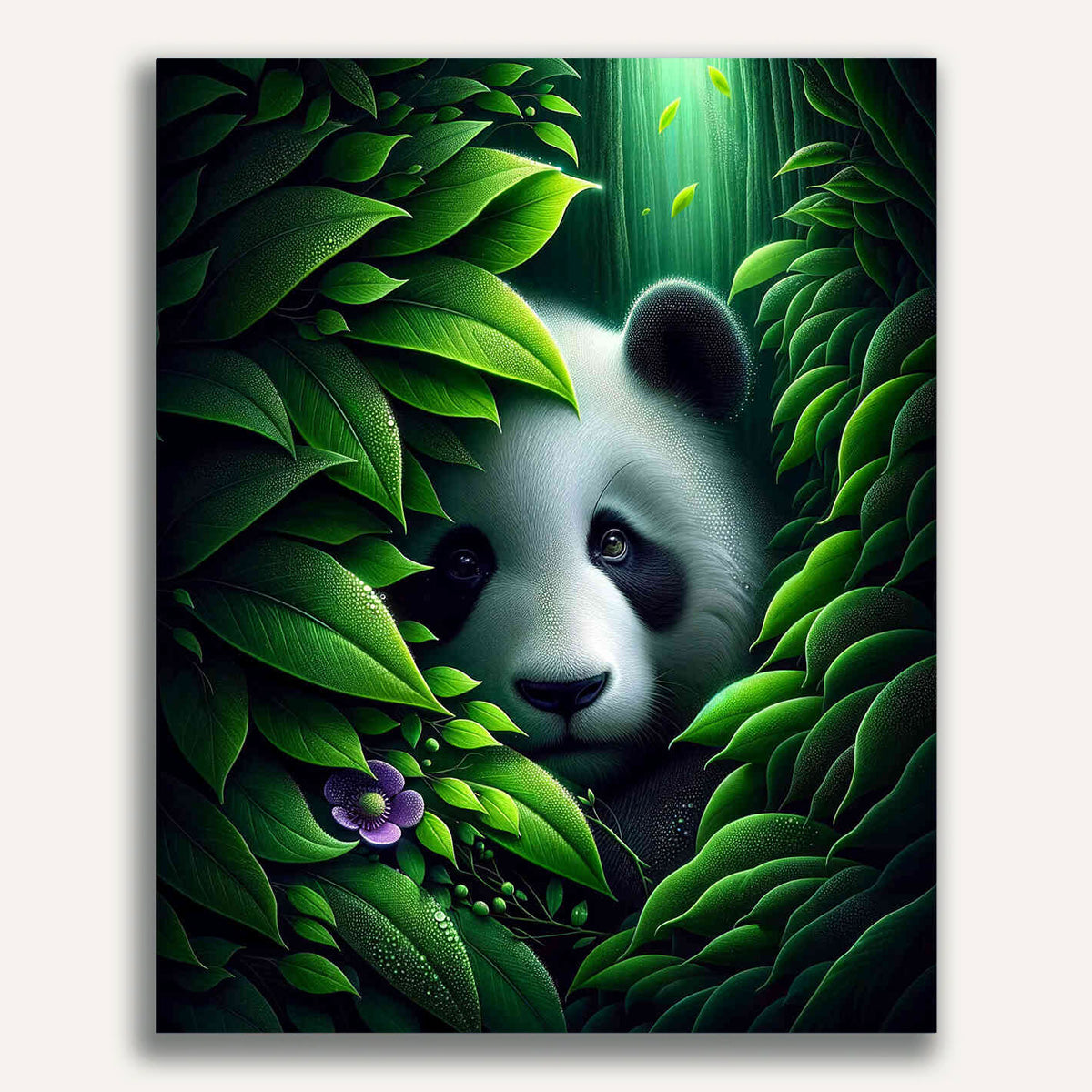 Paint by Numbers - Panda in Leaves